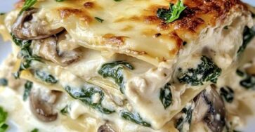 Chicken, Mushroom & Spinach Lasagna with Creamy White Sauce