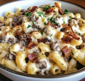 Loaded Bacon Cheeseburger Pasta