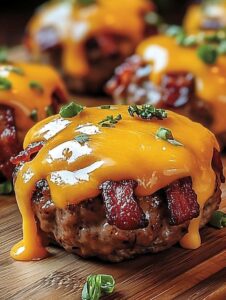 Cheese-Stuffed Bacon Burger Bites