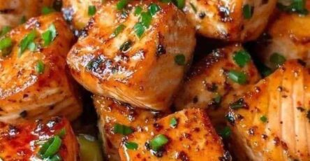 Salmon Bites with Hot Honey