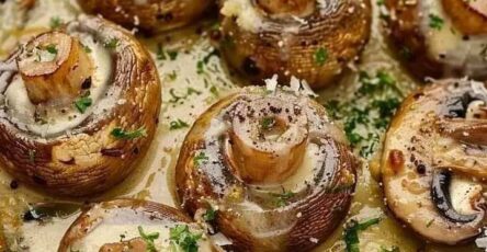 Creamy Garlic Parmesan Mushrooms