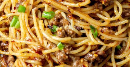 Asian-Style Ground Beef Spaghetti