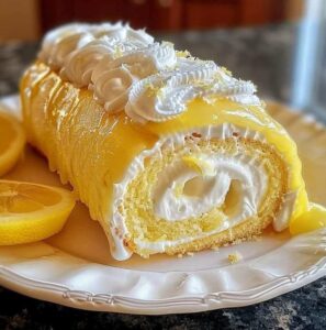 Velvet Lemon Cream Roll Cake