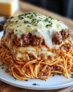 Italian Meatball Spaghetti Stack