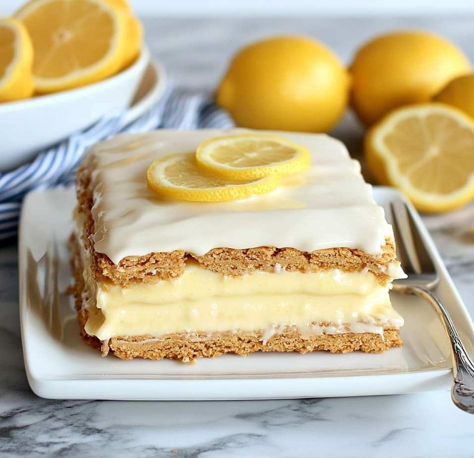 No-Bake Lemon Eclair Cake