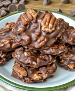 Chocolate Pecan Turtle Clusters