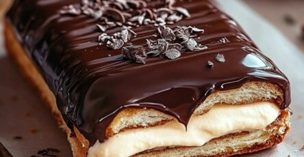 No Bake Chocolate Eclair Cake