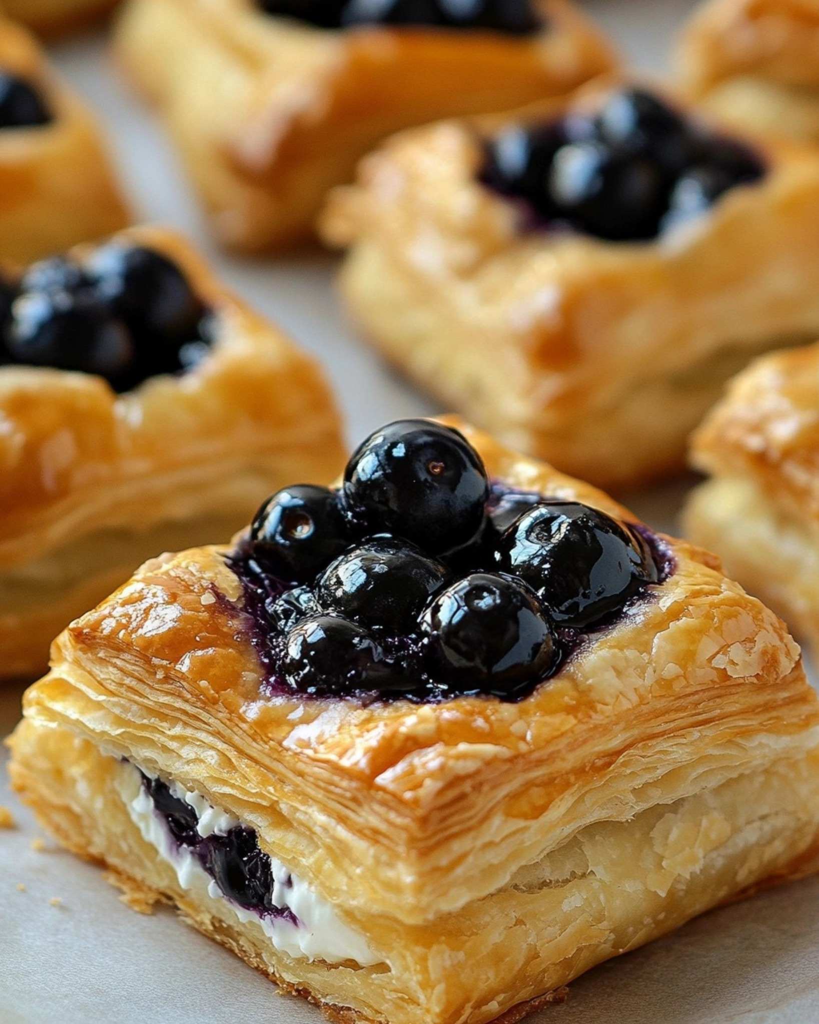 Blueberry Cream Cheese Puff Pastries