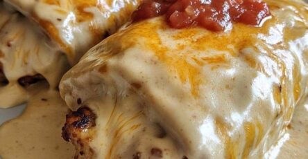 Cheesy Chicken Enchiladas with Creamy Sauce