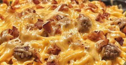 Loaded Bacon Cheeseburger Alfredo Pasta