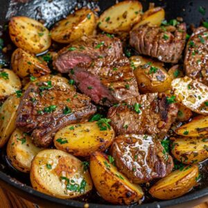 Garlic Butter Steak and Potatoes Skillet