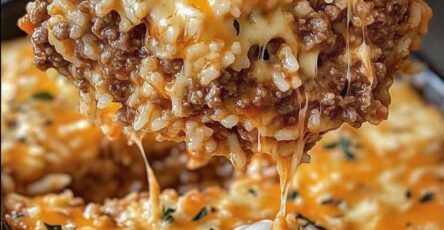 Cheesy Ground Beef and Rice Casserole