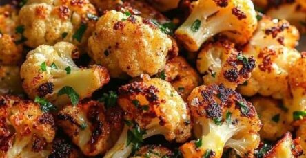 Crispy Roasted Cauliflower with Garlic and Parmesan