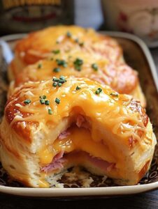 Ham and Cheese Butter Swim Biscuits