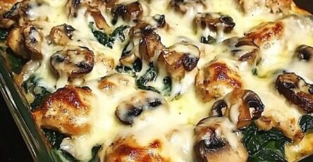 Chicken Spinach and Mushroom Low-Carb Bake