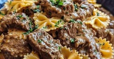 Creamy Beef and Bowtie Pasta