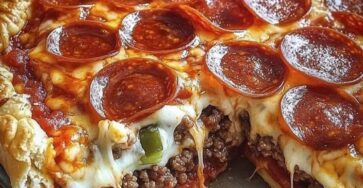 Deep Hamburger Sausage & Pepperoni Pie