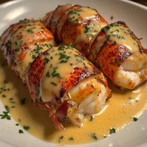 Lobster Tail with Garlic Butter Cream Sauce 