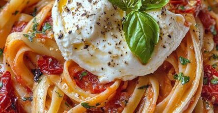 Pasta with Burrata and Roasted Tomatoes