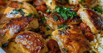 Creamy Cajun Chicken and Sausage with Rice