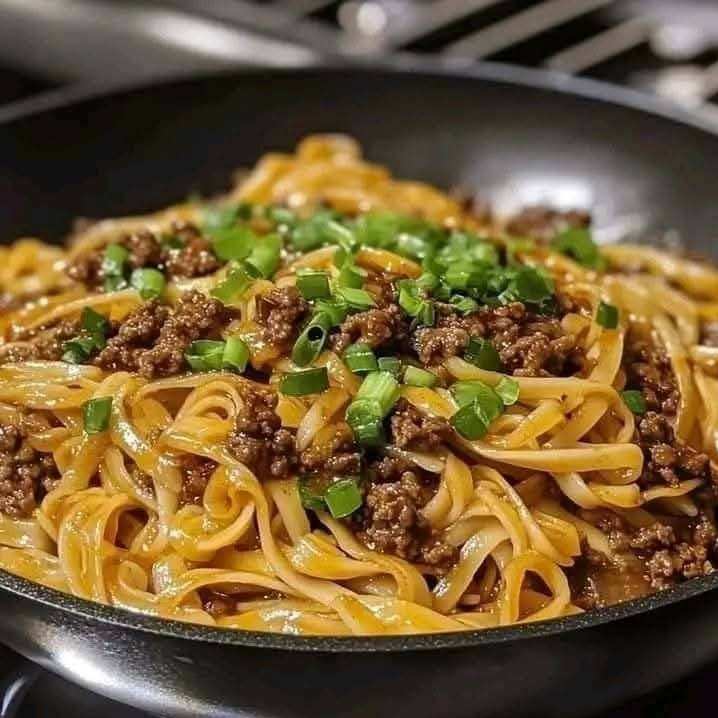 Mongolian Ground Beef Noodles