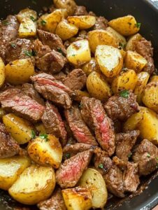 Best Garlic Butter Steak and Potatoes Skillet