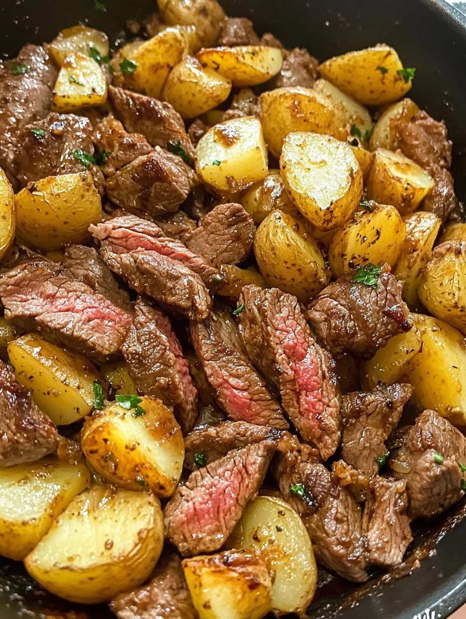 Best Garlic Butter Steak and Potatoes Skillet