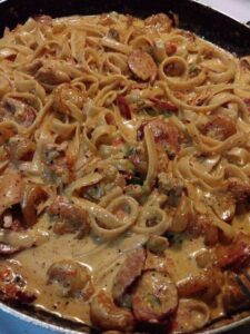 Cajun Chicken and Sausage Alfredo Pasta