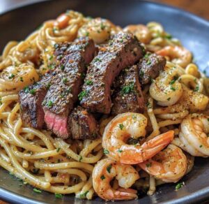 Steak & Shrimp Pasta