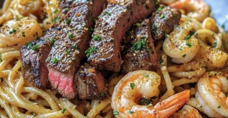 Steak & Shrimp Pasta