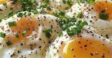 Poached Eggs with Fresh Herbs and Black Pepper