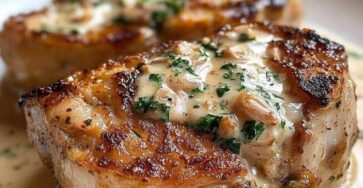 Crab-Kissed Pork Chops with a Whisper of Garlic