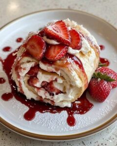 Strawberry Swiss Roll Cake 