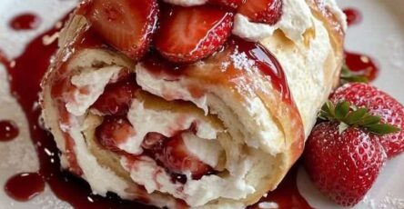 Strawberry Swiss Roll Cake