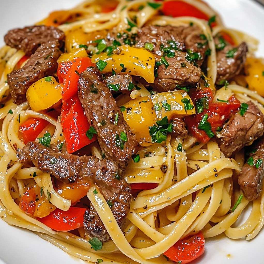 Pepper Steak Pasta Delight