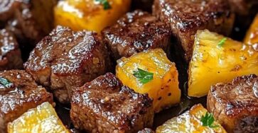 Sweet and Savory Pineapple Steak Bites