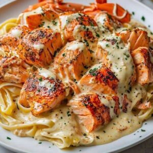  Cajun Lobster and Salmon Alfredo