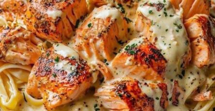 Cajun Lobster and Salmon Alfredo