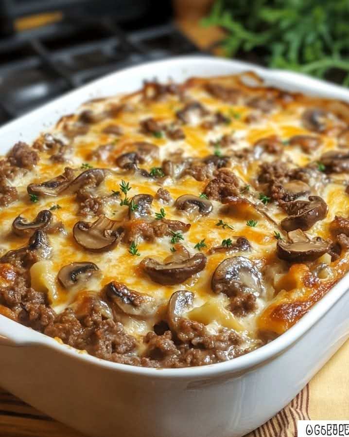 Savory Mushroom Beef Casserole