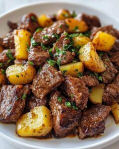  Garlic Butter Steak Bites with Potatoes