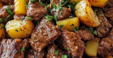 Garlic Butter Steak Bites with Potatoes