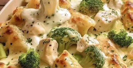 Chicken and Broccoli Baked Alfredo