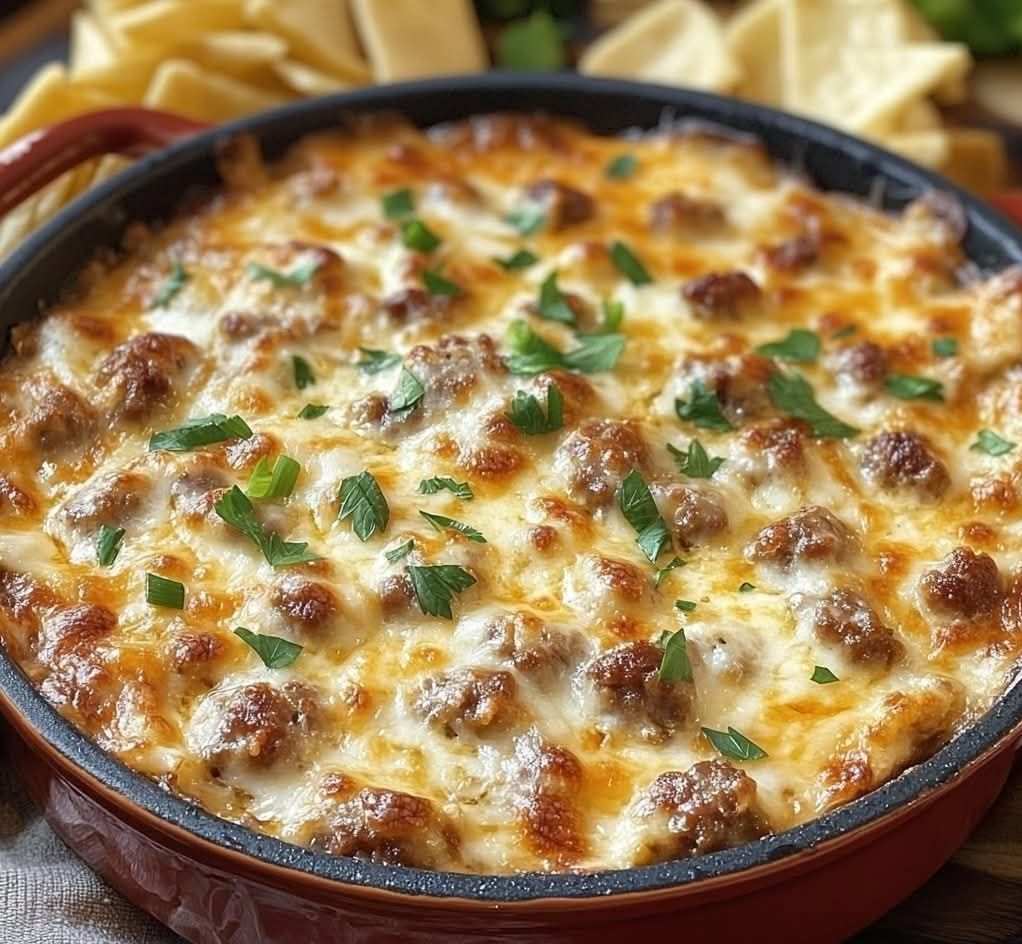 Hot Sausage Beer Cheese Dip