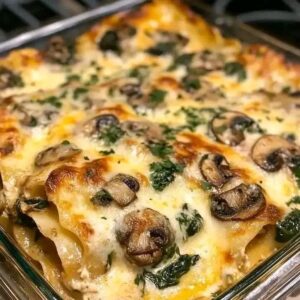 Creamy Mushroom and Spinach Lasagna