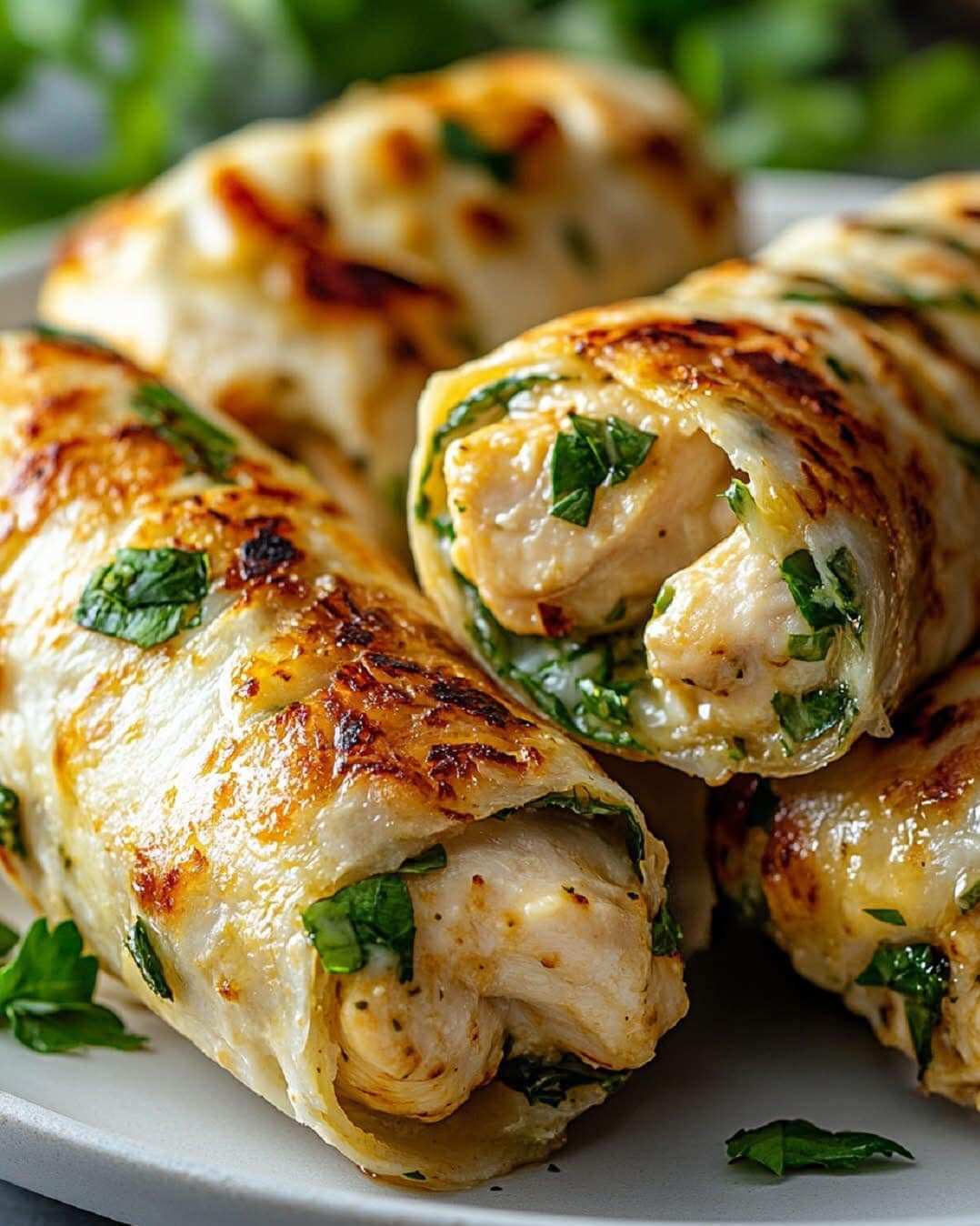 Cheesy Garlic Chicken Wraps