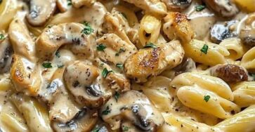 Chicken & Mushroom Pasta in Decadent Cream Sauce