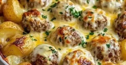 Meatballs with Potatoes and Cheese