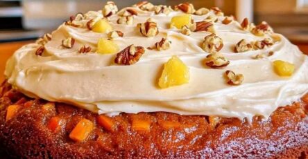 Carrot Cake with Pineapple and Nutty Crunch