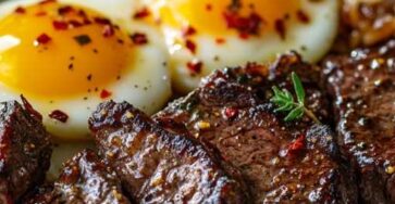 Garlic Steak Bites and Eggs