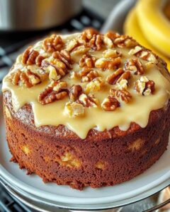 Luscious Vanilla Banana Walnut Cake